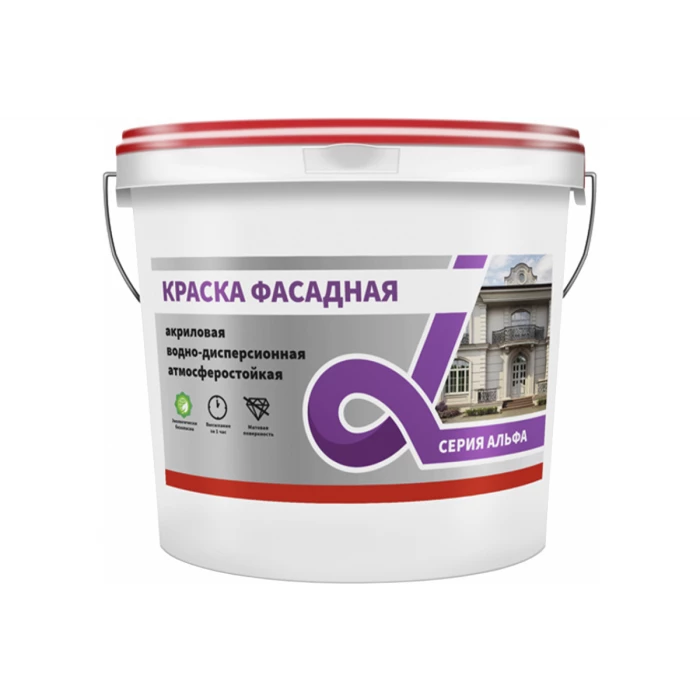 Фасадная водно-дисперсная краска Krafor Альфа 14 кг 42750