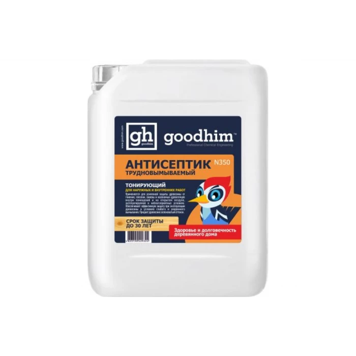 Трудновымываемый антисептик для наружных и внутренних работ Goodhim N 350 тонирующий, 5л 29324