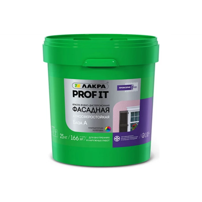 Фасадная краска Лакра PROF IT База А 25 кг Лк-00008181