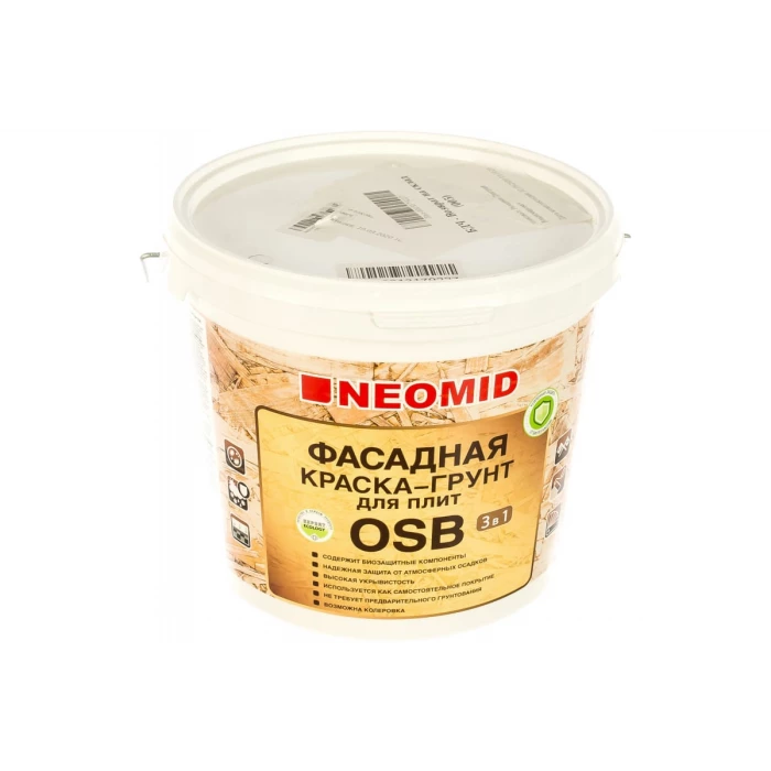 Фасадная краска-грунт для плит OSB Neomid Proff 3в1, 7 кг Н-ГрунтКраскаOSB-7