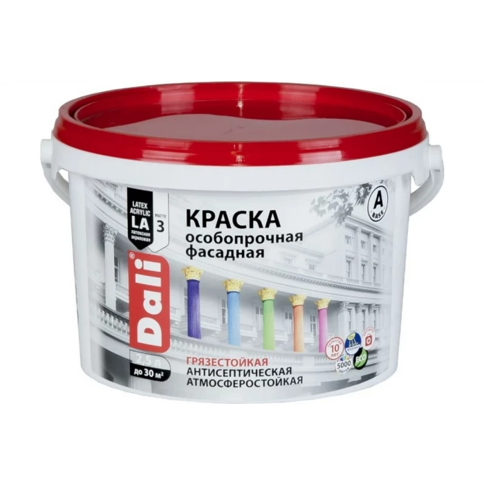 Фасадная особопрочная краска DALI База А 2,5 л 1 27817