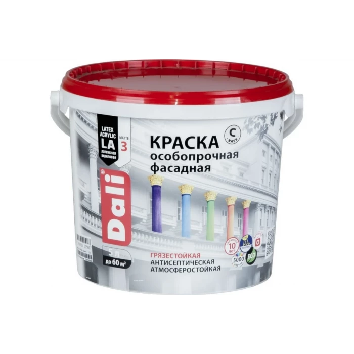 Фасадная особопрочная краска DALI База С 5 л 1 21104