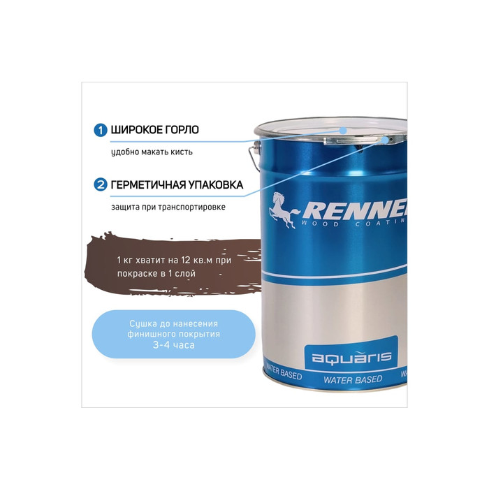 Цветная пропитка-антисептик RENNER YM S043 R336 1 кг 1-336 фото 4