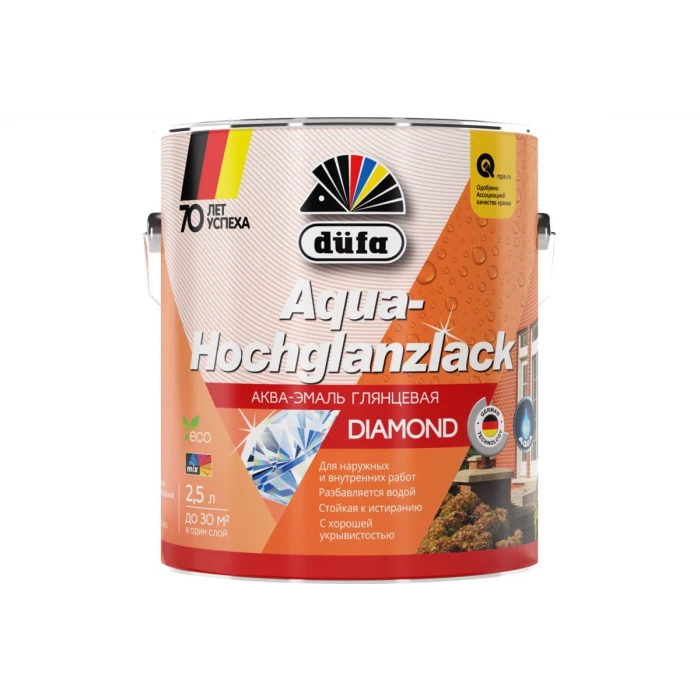 Эмаль Dufa AQUA-HOCHGLANZLACK аква глянцевая, база 3, 2,5 л Н0000006510