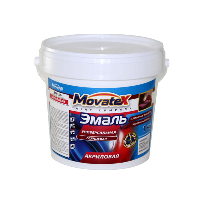 Эмаль Movatex универсальная, глянцевая, 1 кг Т03370