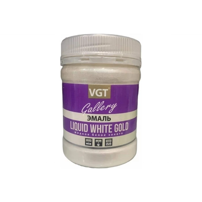Эмаль VGT ВД АК 1179 жидкое белое золото, универсальная, перламутровая, 0.23 кг 11607629
