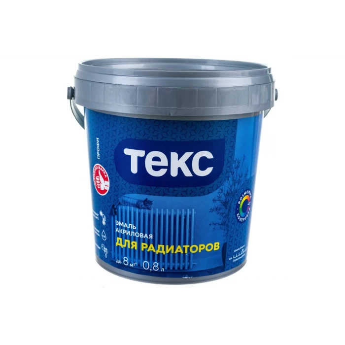 Эмаль для радиаторов Текс универсал акриловая полуглянцевая белая 0,8 л 49635