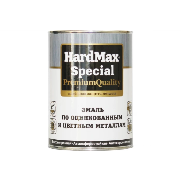 Эмаль по оцинкованным и цветным металлам HardMax RAL 7040 серый, банка 0.9 кг 4690417070879