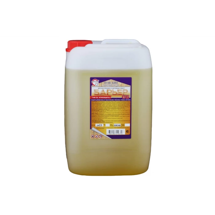 Огнебиозащитный состав для древесины БАРЬЕР ОБ сосна желтый, канистра 5,5 кг 4665296512567