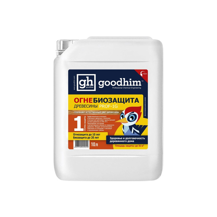 Огнебиозащита Goodhim Prof 1G 1 группа, 10л, готовый раствор 29249