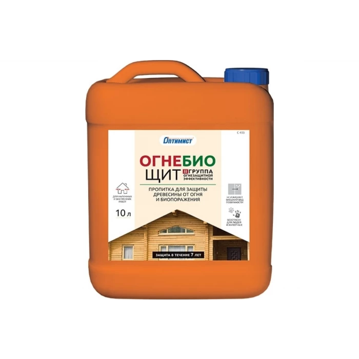 Огнезащитная пропитка Оптимист Огнебиощит бесцветный С403 10 л OPI016