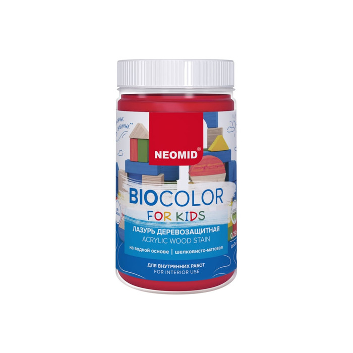 Лазурь красная Neomid Bio Color For Kids 0,25 л Н-BCFK-0,25/красный
