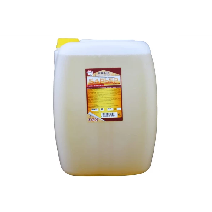 Огнебиозащитный состав для древесины БАРЬЕР ЭКОНОМ сосна желтый, канистра 25 кг 4665296510488