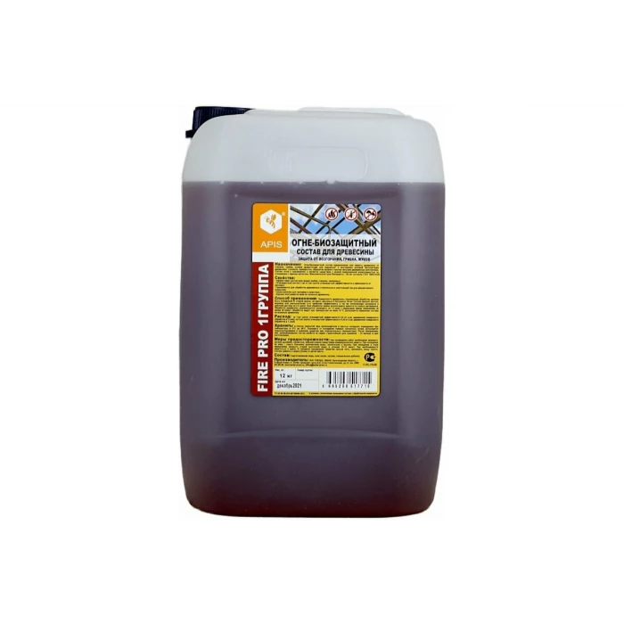 Огнебиозащитный состав для древесины APIS FIRE PRO (I группа; сосна; канистра; 12 кг) 4665296517821