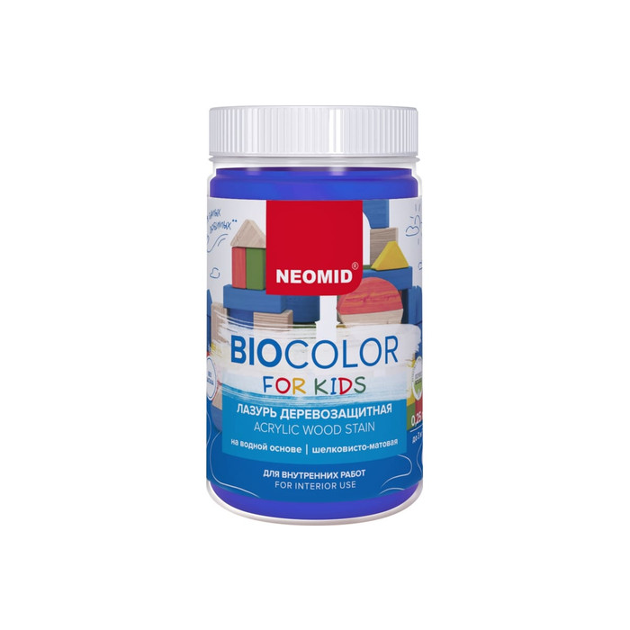 Лазурь синяя Neomid Bio Color For Kids 0,25 л Н-BCFK-0,25/син