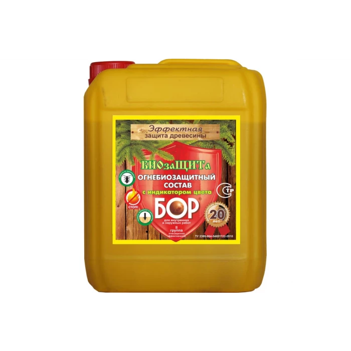 Огнебиозащитный состав 2 группа с индикатором цвета Бор канистра 5 кг 4690417006625