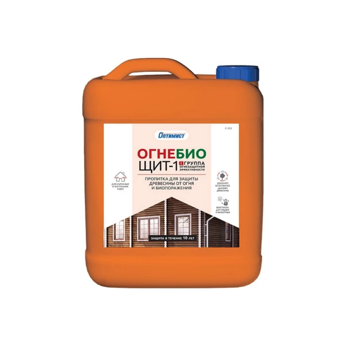 Огнезащитная пропитка Оптимист Огнебиощит-1, С413 бесцветный, 5 л OPI021