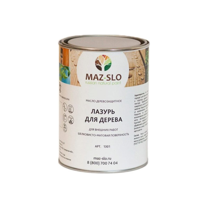 Лазурь для дерева MAZ-SLO цвет Махагон, 1 л 8061119 фото 2