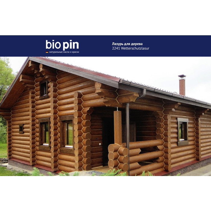 Лазурь для дерева BIO PIN 2241 Wetterschutzlasur в цвете ОРЕХ 0,75 л 22411I104 фото 8