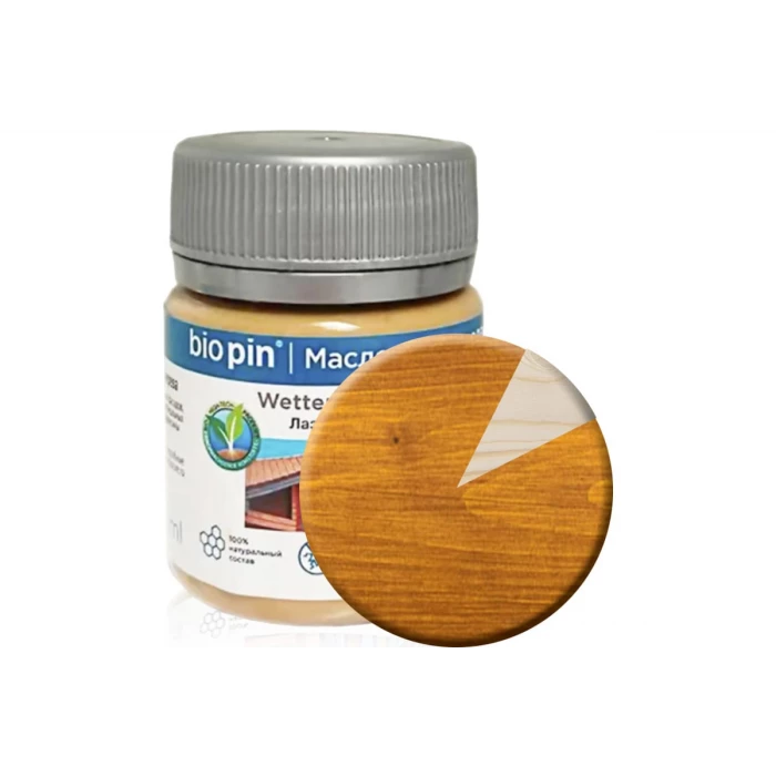 Лазурь для дерева BIO PIN 2241 Wetterschutzlasur в цвете Коньяк 45 мл 22416I102