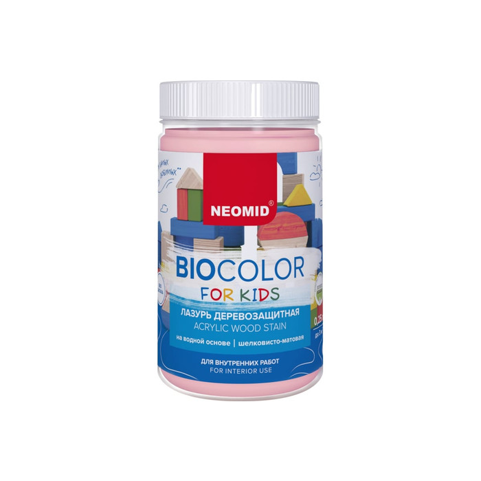 Лазурь розовая Neomid Bio Color For Kids 0,25 л Н-BCFK-0,25/розов