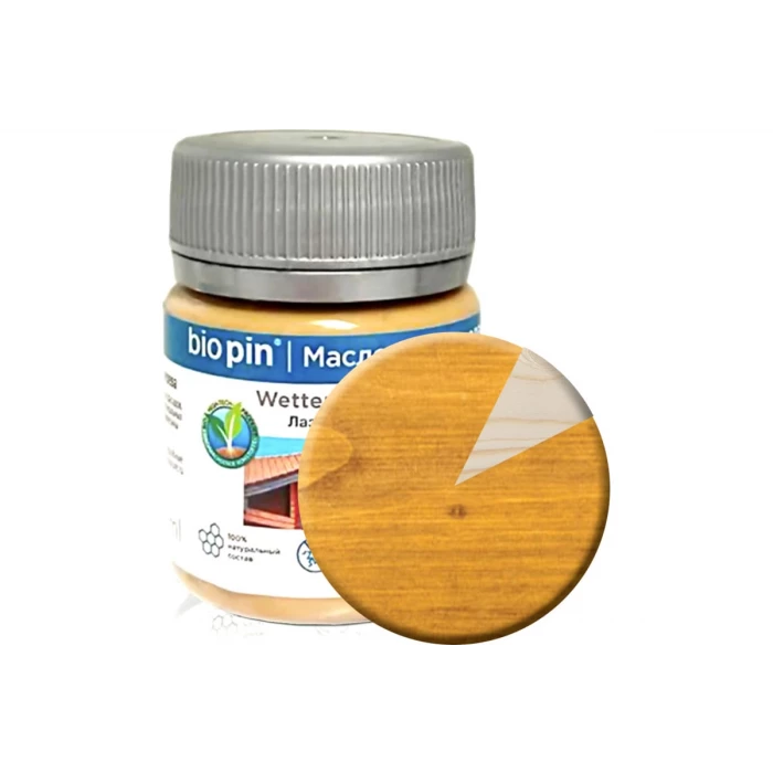 Лазурь для дерева BIO PIN 2241 Wetterschutzlasur в цвете Дуб 45 мл 22416I101