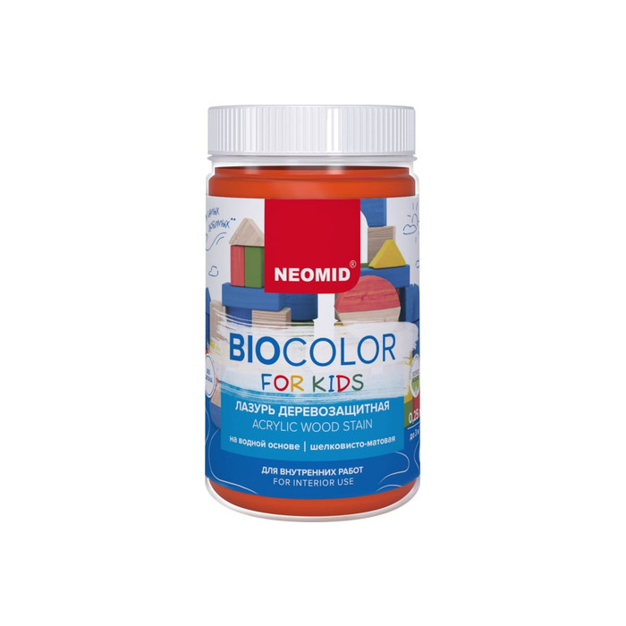 Лазурь оранжевый Neomid Bio Color For Kids 0,25 л Н-BCFK-0,25/оранж