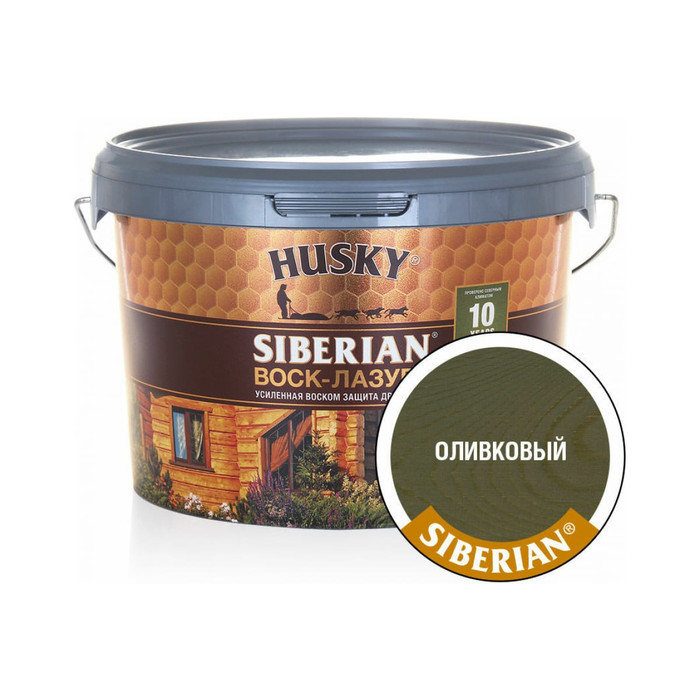 Воск-Лазурь HUSKY SIBERIAN оливковый 2,5 л 30003 фото 2