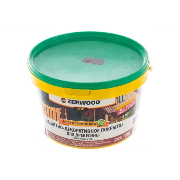Защитно-декоративное покрытие аквалазурь Zerwood ZDP тик 2,5кг ведро 00025567