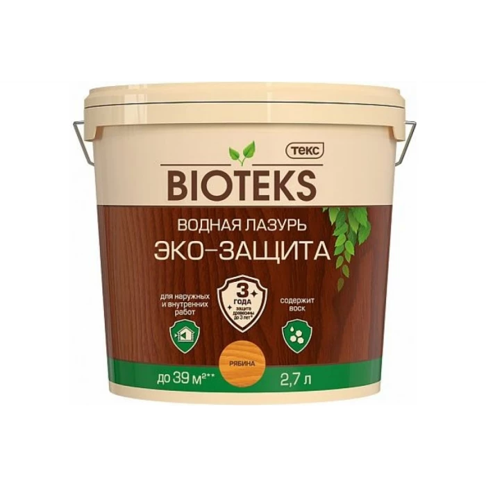 Водная лазурь ТЕКС Bioteks Эко-защита (рябина; 2.7 л) 118675