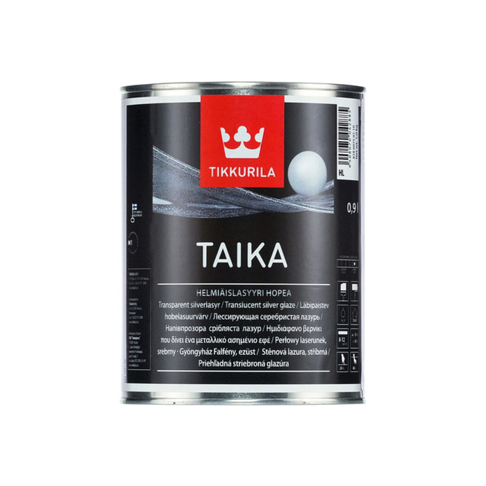 Лазурь TIKKURILA TAIKA перламутровая, лессирующая, база HL, серебристый 0,9л 81860750110