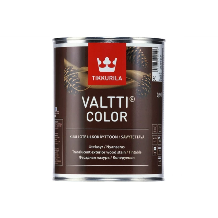 Лазурь TIKKURILA VALTTI COLOR фасадная, колеруемая, на масляной основе 0,9л 29000700110