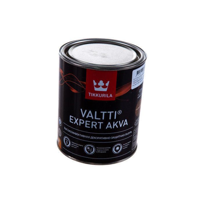 Лазурь TIKKURILA VALTTI EXPERT AKVA высокоэффективная защитная, полуматовая, палисандр 0,9л 700009595 фото 2