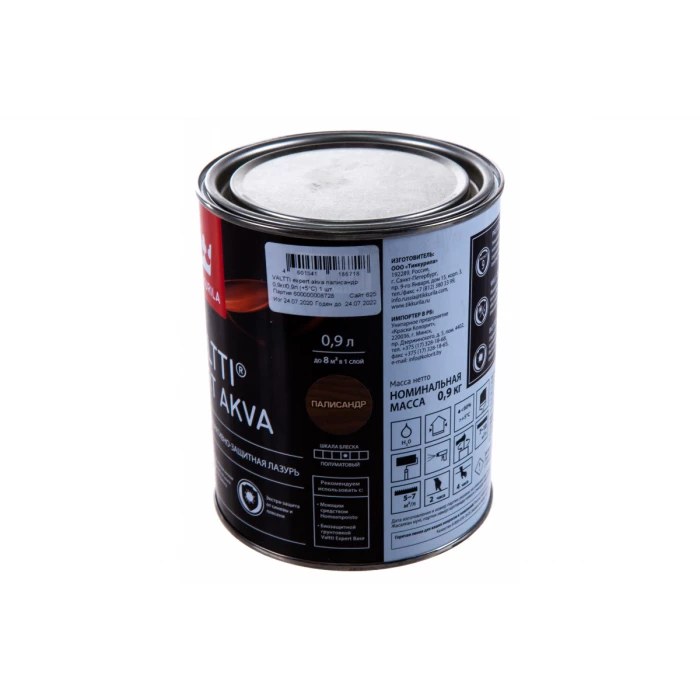 Лазурь TIKKURILA VALTTI EXPERT AKVA высокоэффективная защитная, полуматовая, палисандр 0,9л 700009595