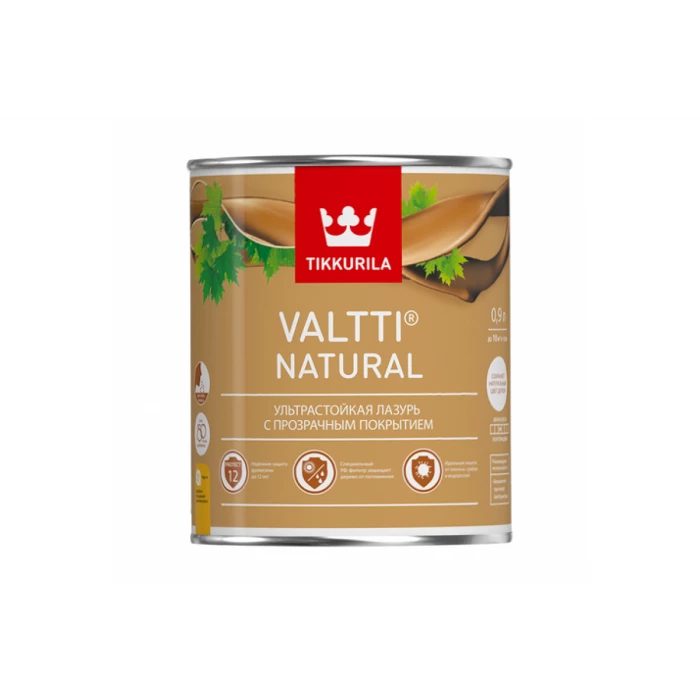 Лазурь TIKKURILA VALTTI NATURAL ультрастойкая с прозрачным покрытием, полуглянцевая 9л 700011549