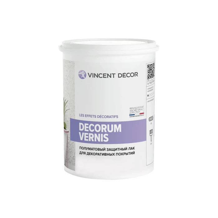 Защитный лак для декоративных покрытий VINCENT DECOR DECORUM VERNIS полуматовый 2,5л 103-069