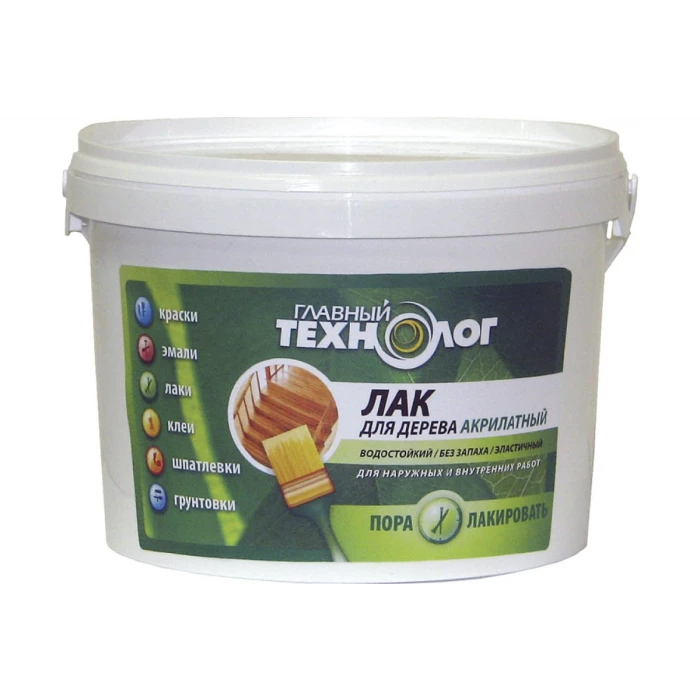 Акрилатный лак для дерева НОВБЫТХИМ 1кг 1/9 бесцветный для нар./внутр.работ 1000