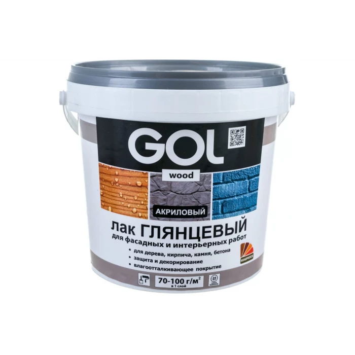 Акриловый глянцевый лак PALIZH GOL бесцветный, 0.9 кг 11590418