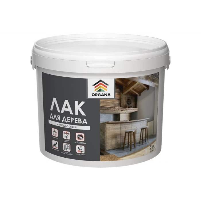 Интерьерный лак Organa Interior Varnish глянцевый, 5 кг 106814