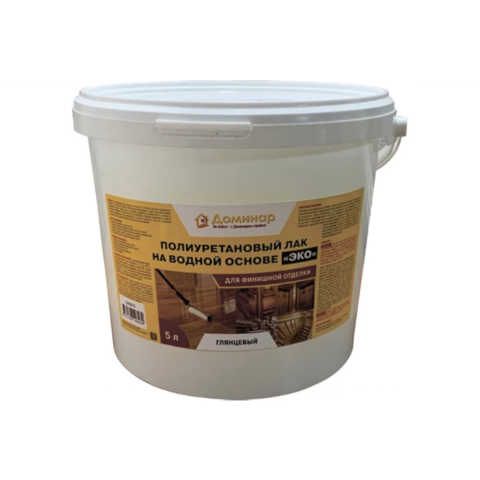 Полиуретановый глянцевый лак на водной основе Доминар ЭКО 5 л Q40675