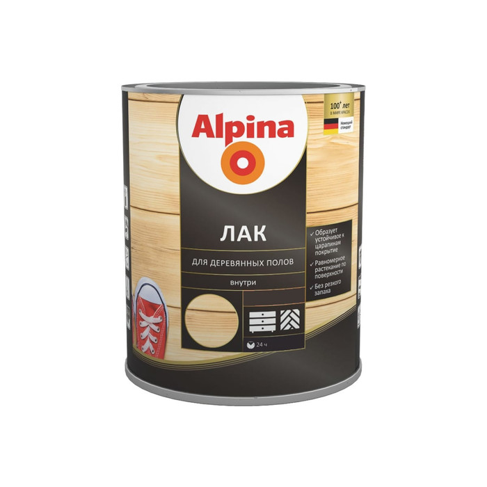 Лак ALPINA SVT алкидно-уретановый для деревянных полов шелковисто-матовый 10л 948103958