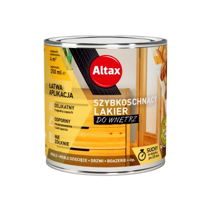Лак ALTAX для внутренних работ, на акрил., глянцевый, 250 мл 50823-00-000025
