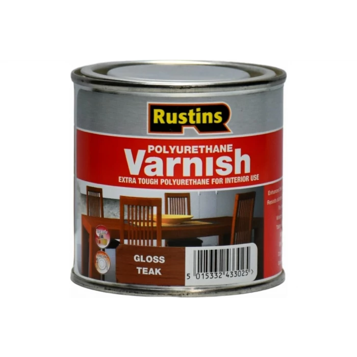 Полиуретановый лак Rustins Poly Varnish Gloss Teak тик, глянец, 250 мл 3200