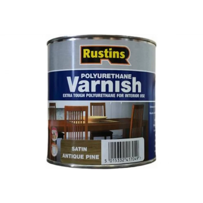 Полиуретановый лак Rustins Poly Varnish Satin Antique Pine античная сосна, полуматовый, 1 л 3209