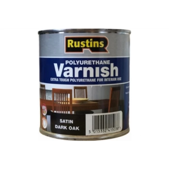 Полиуретановый лак Rustins Poly Varnish Satin Dark Oak темный дуб, полуматовый, 1 л 3224
