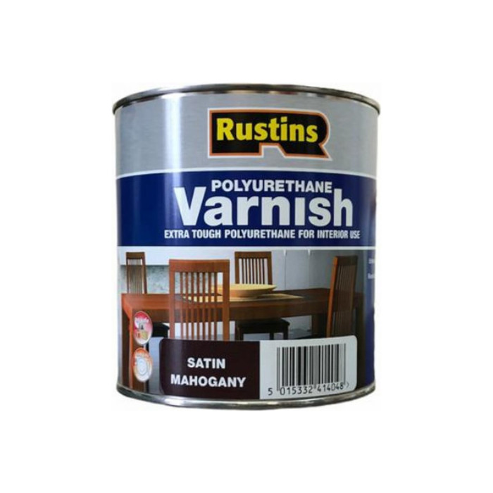 Полиуретановый лак Rustins Poly Varnish Satin Mahogany махагон, полуматовый, 1 л 3215