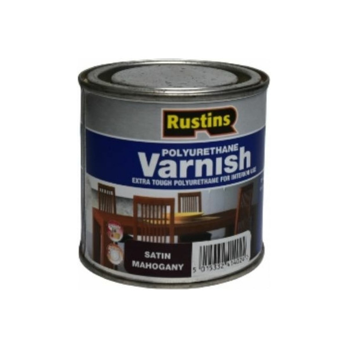 Полиуретановый лак Rustins Poly Varnish Satin Mahogany махагон, полуматовый, 250 мл 3213