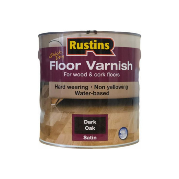 Акриловый лак для пола Rustins Q/D Floor Varnish Satin Dark Oak темный дуб, полуматовый, 2.5 л 3170