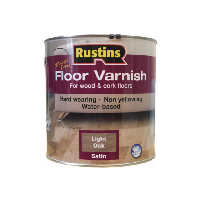 Акриловый лак для пола Rustins Q/D Floor Varnish Satin Light Oak светлый дуб, полуматовый, 2.5 л 3171