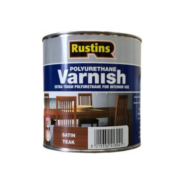 Полиуретановый лак Rustins Poly Varnish Satin Teak тик, полуматовый, 1 л 3227